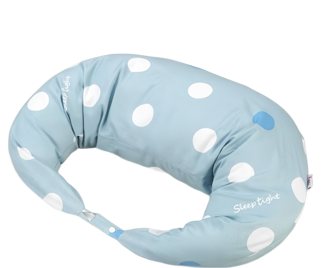 Fuddo 福朵 俏媽咪月亮枕, 藍綠點, 1入