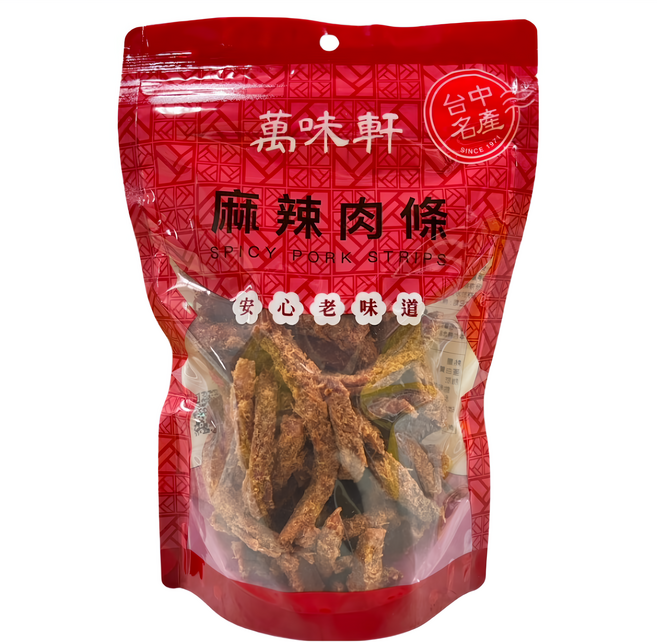 萬味軒 麻辣豬肉條 安心老味道, 300g, 1包