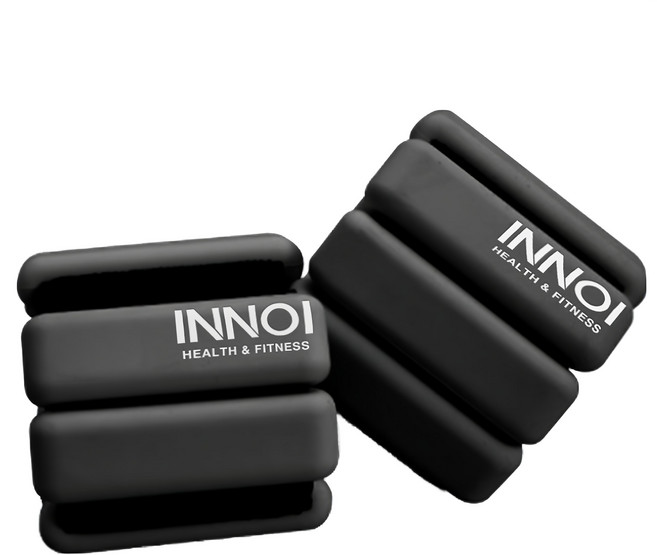 INNOI 矽膠負重手環/腳環 2件組, 黑色, 1800g