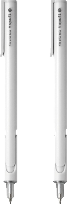 sun-star topull B 前按壓原子筆 0.5mm, 月瑩白, 2支