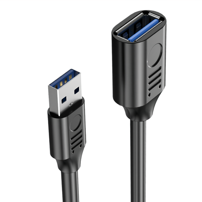 Bravo-U USB3.0 高速穩定數據連接延長線 公對母 直頭, 1m, 黑色, 1條