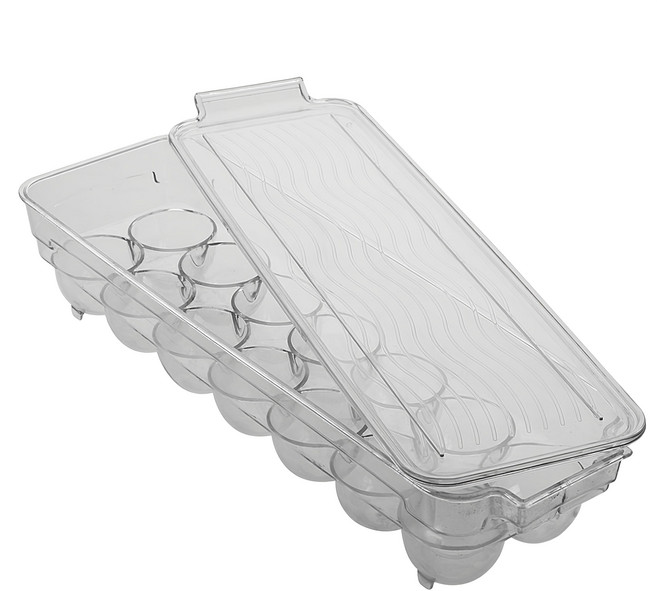 VERSA 14格雞蛋收納盒 冰箱保鮮盒 帶蓋防撞 蛋盒, 1個, 透明