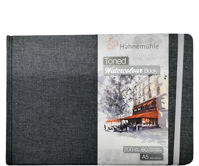 Hahnemuhle TONED WATERCOLOUR BOOK 有色水彩本 橫式 灰色 30張, 1本