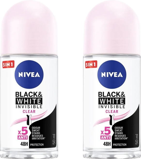 NIVEA 妮維雅 止汗爽身乳液 無印乾爽 滾珠瓶, 50ml, 2瓶