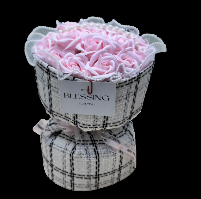 小香風香皂玫瑰花束 粉, 1入