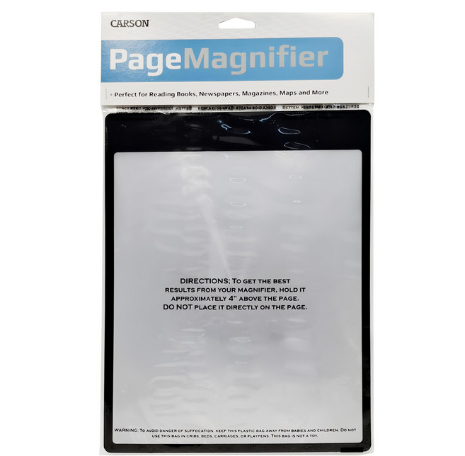 CARSON 卡薾紳 Sheet 軟式書頁放大鏡 (2x) 光學級鏡片, CAAD20, 1個
