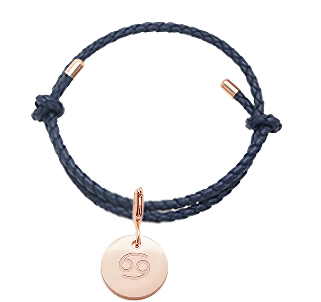 RADIANT STAR 璀璨之星 自訂 占星物語可換墜飾星座符號可調式真皮編織手環 VRS148-159