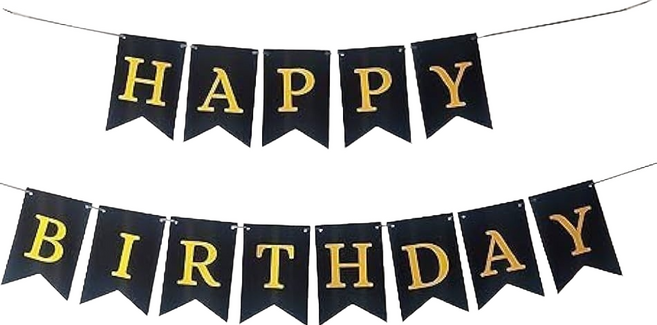 橫幅生日燕尾旗, 黑色