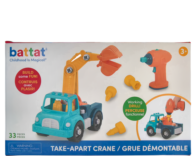 BATTAT 科育感統玩具 工程吊車 BT4648Z 3歲以上, 湖水綠, 1盒