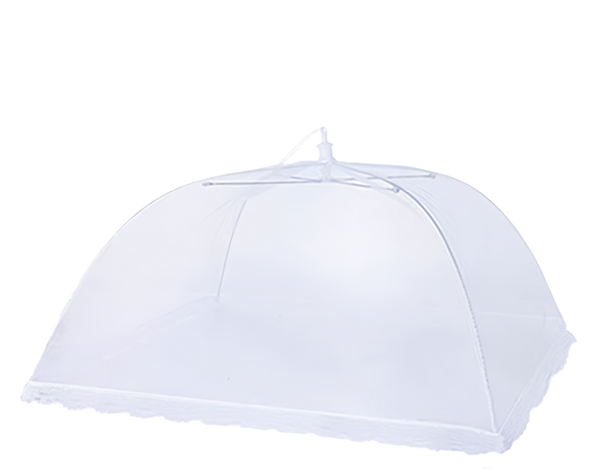 易開折疊防蠅飯菜罩 白色, 1個