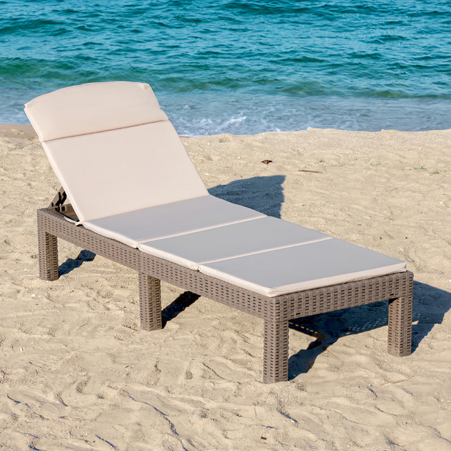 MOKA 折疊式藤編躺椅, 灰色