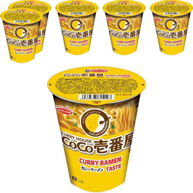 AceCOOK CoCo壱番屋咖哩杯麵 62g, 6入
