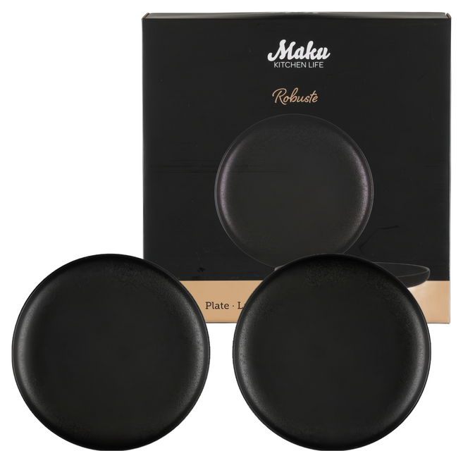 Maku KITCHEN LIFE 圓盤, 2 件組圓盤, 鑄鐵黑, 2個