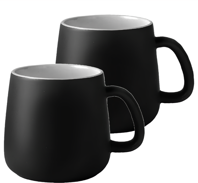消光馬克杯, 質感黑, 2個