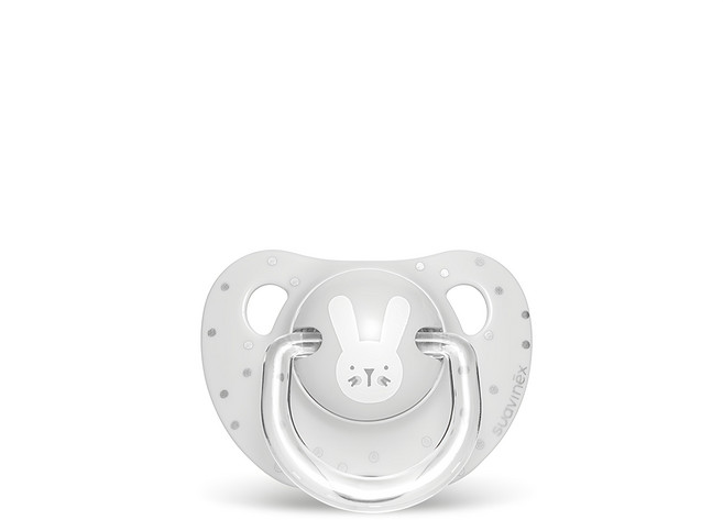 suavinex 蘇維妮 Hygge 兔子款矽膠奶嘴, 18個月以上, 灰色兔子, 1個