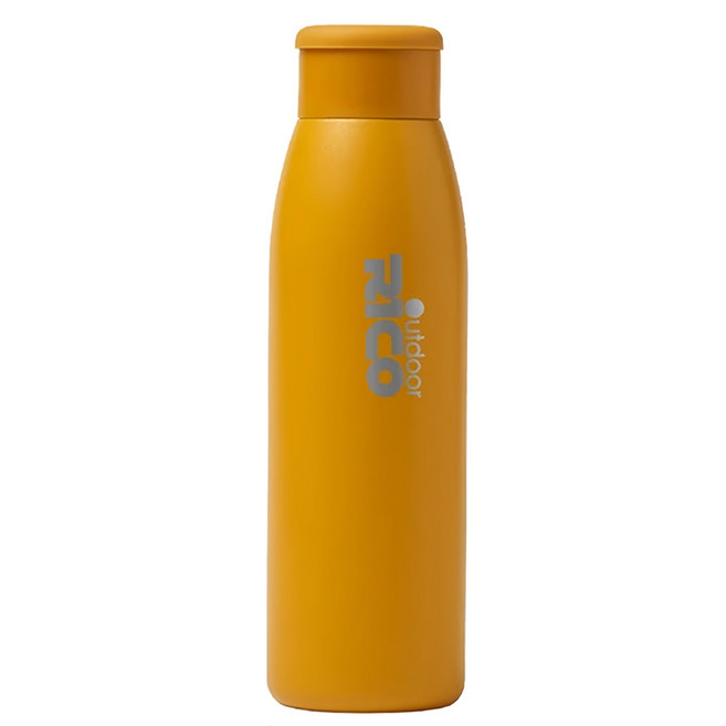 Rico 瑞可 SUS316不鏽鋼真空運動保溫杯, 芥末黃, 600ml, 1個