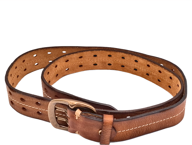 真皮頭層牛皮做舊帶寬男士雙排針釦皮帶