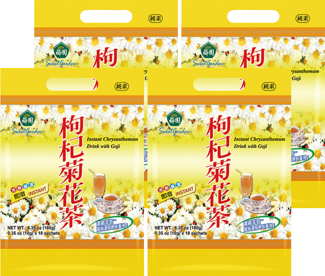 薌園 枸杞菊花茶 晶粒沖調飲品, 10g, 18包, 4袋