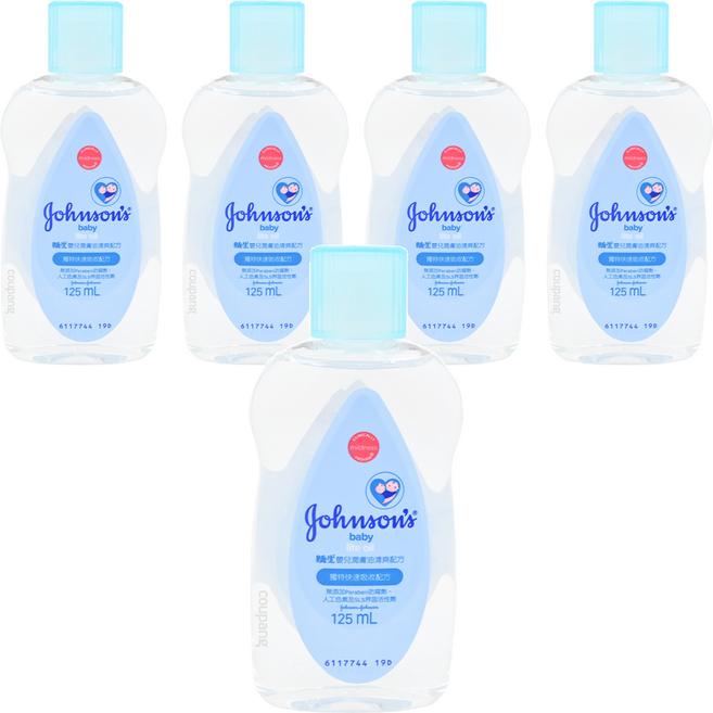Johnson's 嬌生 嬰兒潤膚油 清爽配方, 125ml, 5瓶