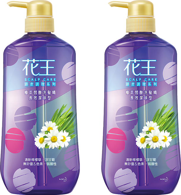 Kao 花王 植萃弱酸洗髮精 長效潔味 750ml, 2瓶
