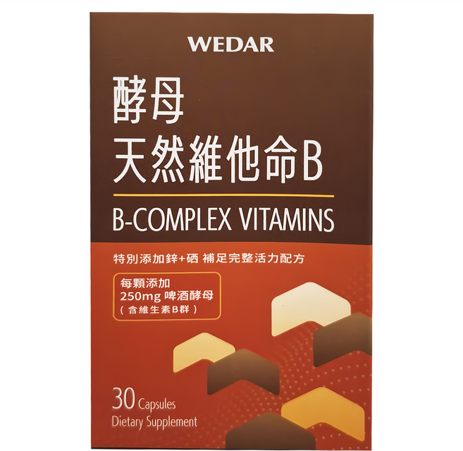 WEDAR 薇達 酵母天然維他命B, 18g, 30顆, 1盒