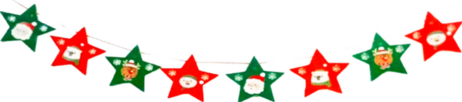 八面不織布星星紅綠拉旗, 星星 紅色 + 綠色, 1組