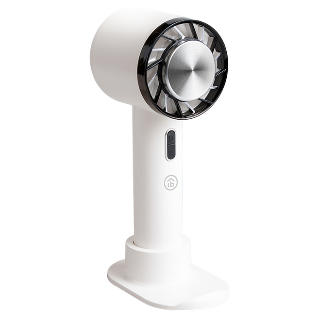 aibo 冰鎮冷敷手持桌立風扇 USB充電式 隨身支架 三檔風速, 氣質白, HA-FAN1133-W