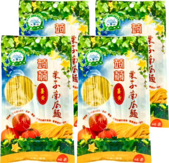 大雪山農場 蒟蒻薑黃栗子南瓜麵, 250g, 4包