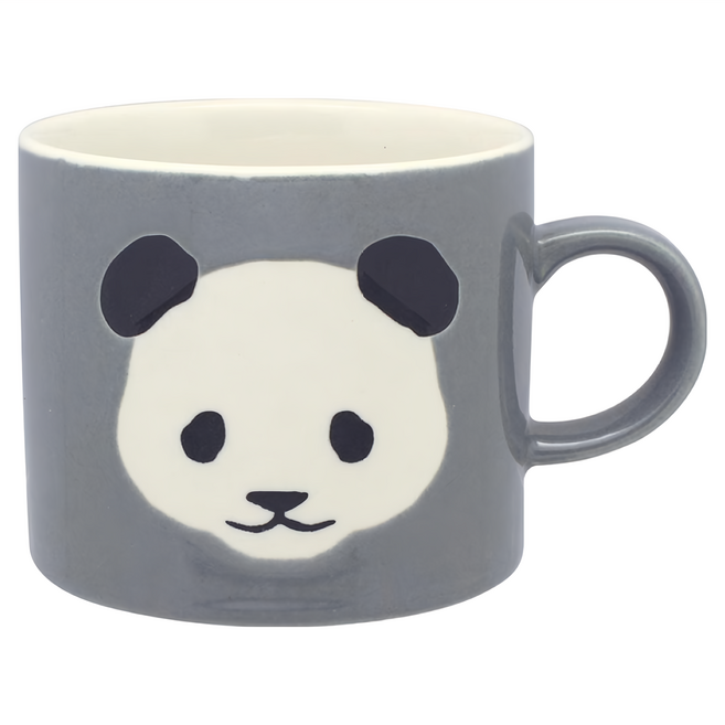 IZAWA 井澤 輕鬆動物園馬克杯 340ml, 貓熊 灰色, 1個