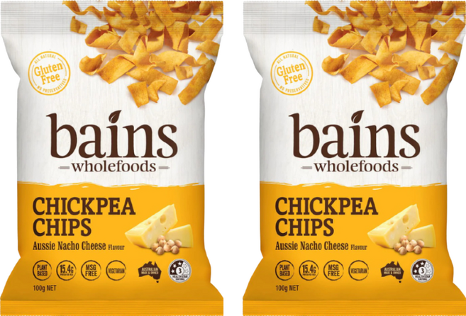 bains wholefoods 鷹嘴豆零食脆片 澳洲起司風味, 100g, 2包