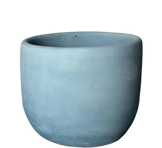 大圓柱水泥盆 860g, 莫蘭迪藍色, 1個