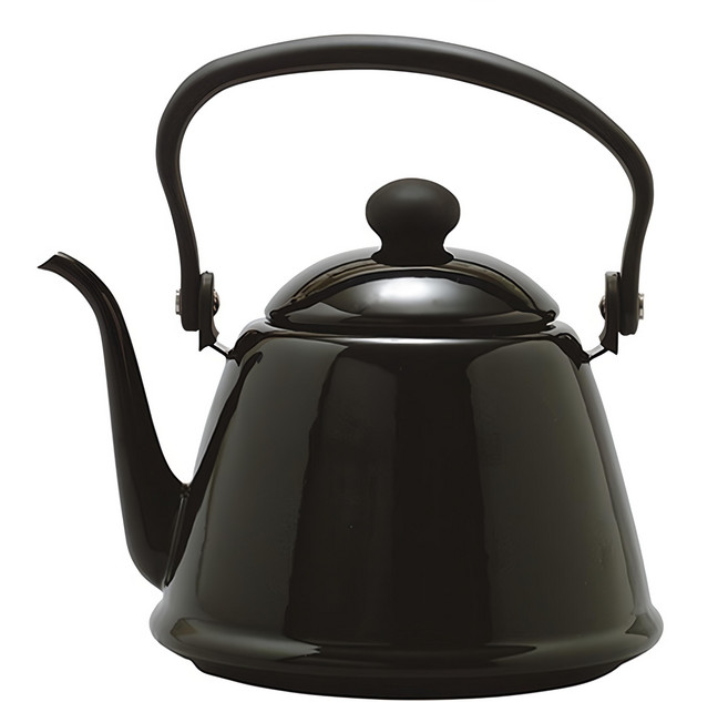 Noda Horo 野田琺瑯 日本製 Drip kettle 細口手沖壺, 黑色, 2L, 1個