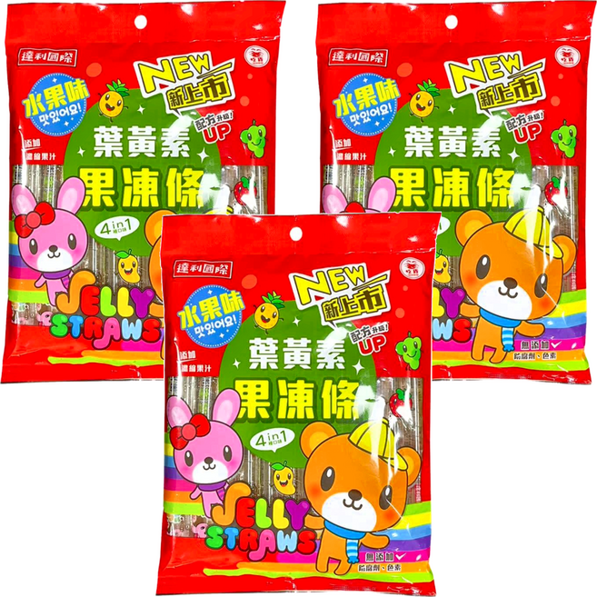達利國際 葉黃素果凍條 綜合水果口味, 400g, 3袋