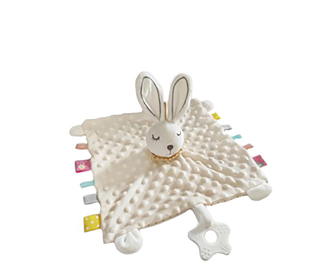 oceanbaby 可愛動物捏捏安撫巾, 白色, 1個