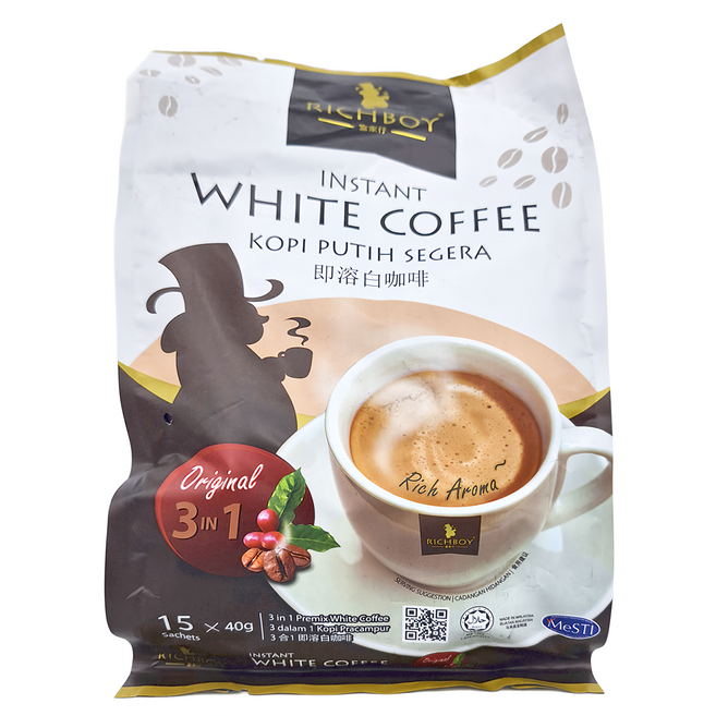 RICHBOY 富家仔 南洋風味白咖啡 三合一 經典原味, 40g, 15包, 1袋