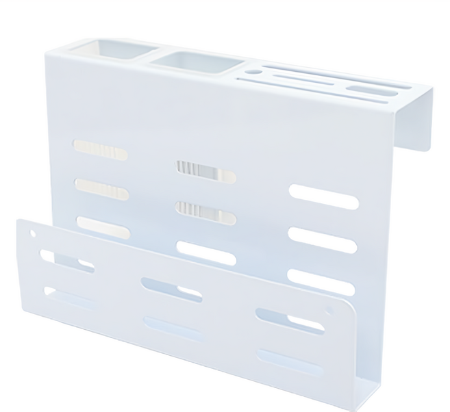 FAmILyLIFE 生活 免打孔不鏽鋼刀具砧板收納架 免釘膠款 A-267-W 27.6 x 10 x 20.3cm 1230g, 簡約白, 1個