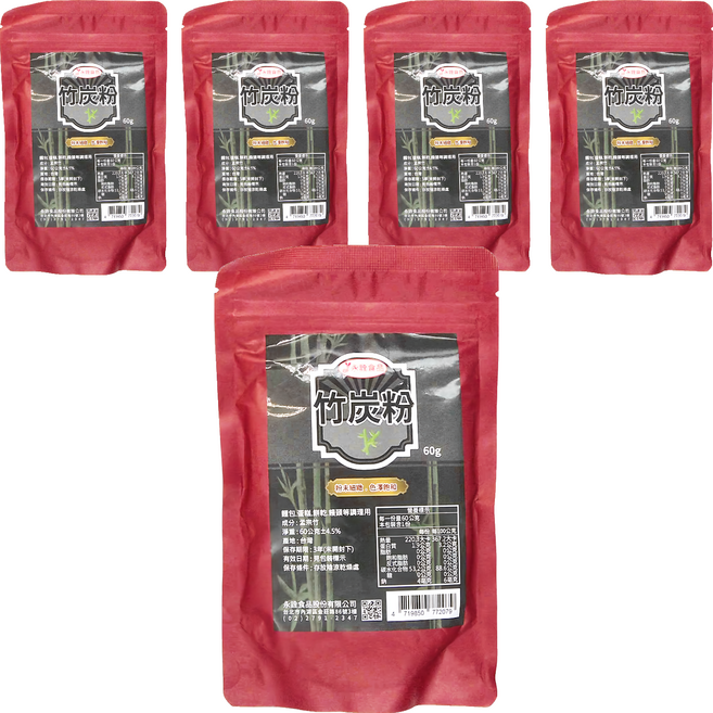 永詮食品 竹炭粉, 60g, 5包