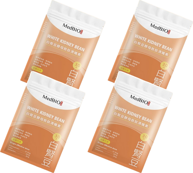 MedBIO 美百優 白腎豆酵母胜肽清纖素, 500mg, 30顆, 4包