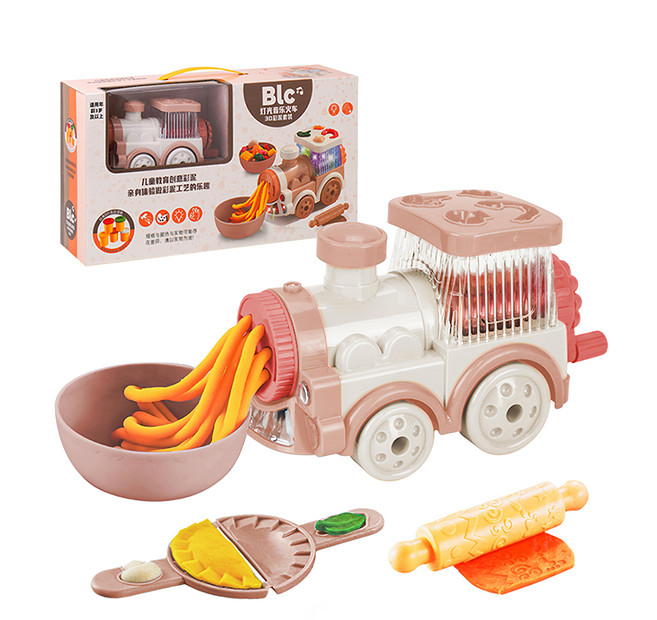 9914音樂火車頭美食製造機彩泥組 附5色ST安全彩泥 + 模具, 50g, 顏色隨機, 1盒