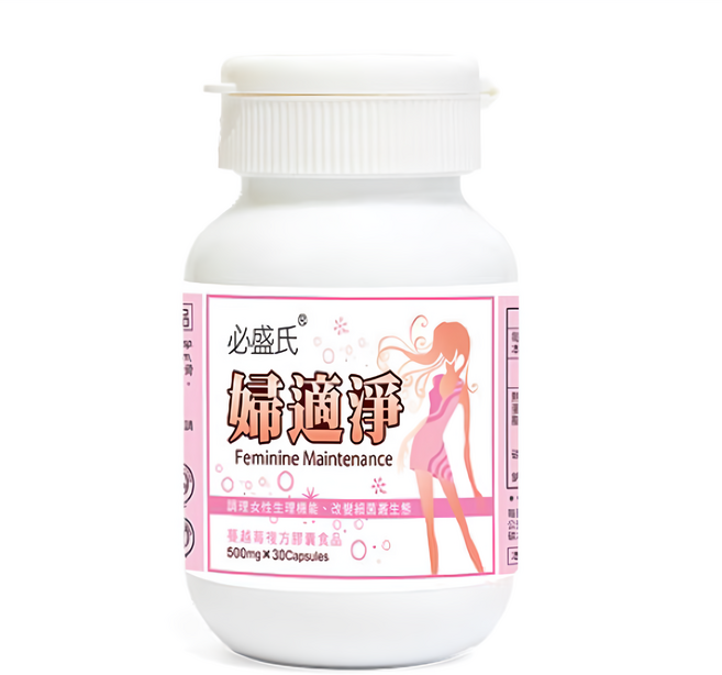 必盛氏 婦適淨 蔓越莓複方膠囊, 30顆, 500mg, 1罐