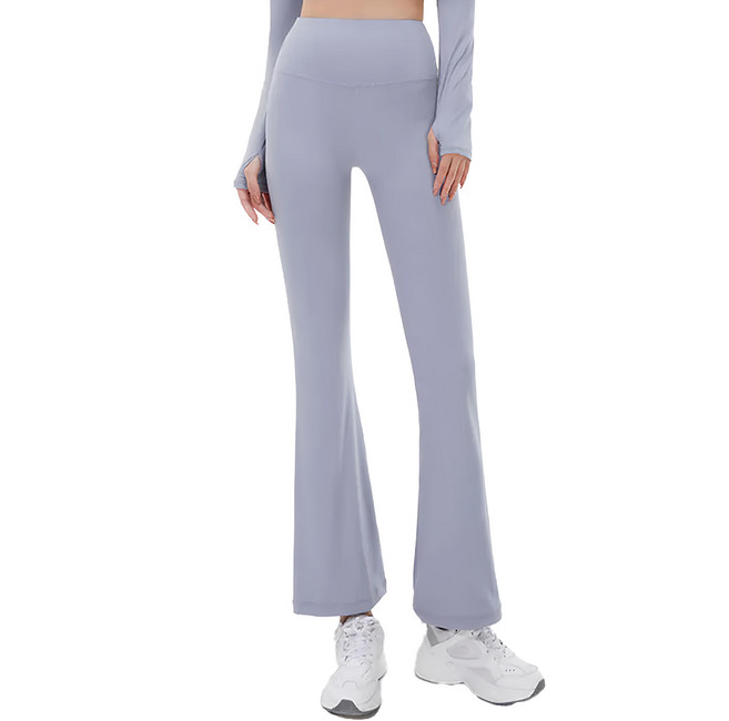 韓版新款無縫蜜桃修身彈力喇叭褲