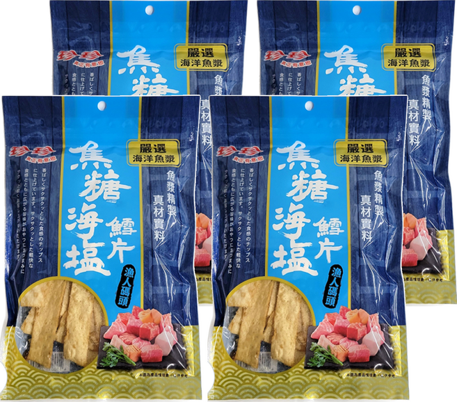 珍珍 焦糖海塩鱈片, 60g, 4包