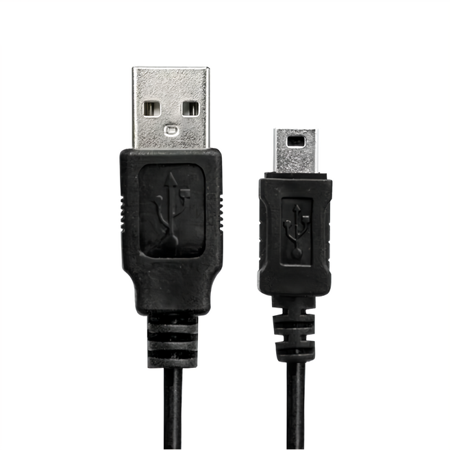 Kinyo USB-A-Mini USB-24 充電線, 1條, 黑色, 1.2m