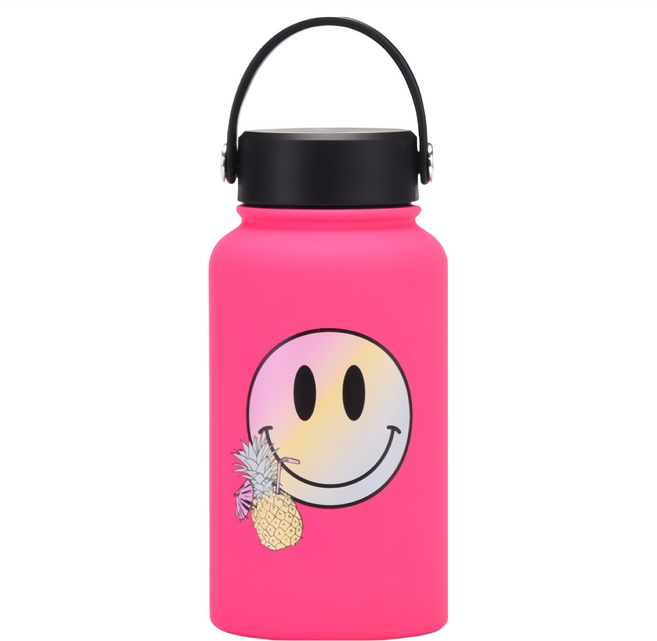 高質感手提式水壺 A款 650ML, 螢光玫紅, 1個
