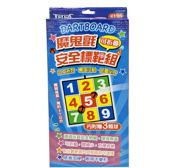 TROPS 特波士 魔鬼氈安全標靶組, 九宮格 多色, 1個