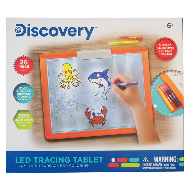 Discovery Toys LED 創意描繪光板 26件套裝, 橘色, 1個