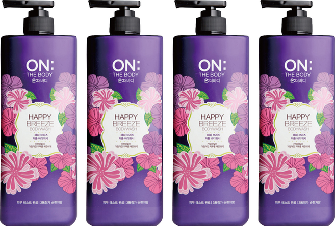 ON THE BODY 快樂微風香水沐浴精 玫瑰及鳶尾花香氛, 900g, 4瓶