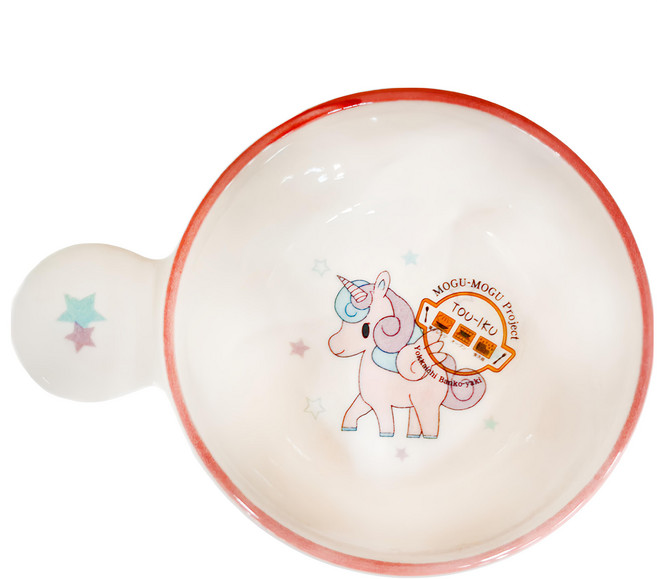 日製陶瓷焗烤盤 片手, 獨角獸 粉色 + 白色, 1個