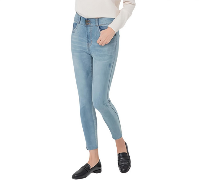 CARET 女款雙扣緊身牛仔褲