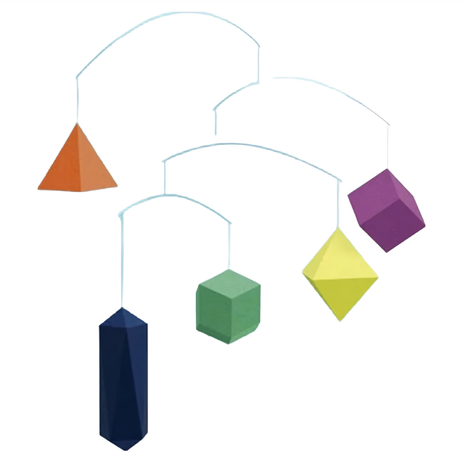 Small Good Things 空飄幾何平衡吊飾 繽紛色 Polygon Mobile Colorful 255 x 195 x 3 mm, 1個